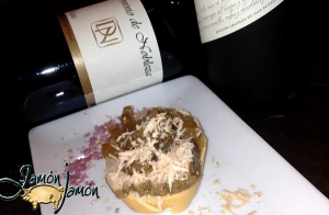 Pincho solomillo con foie + vino crianza